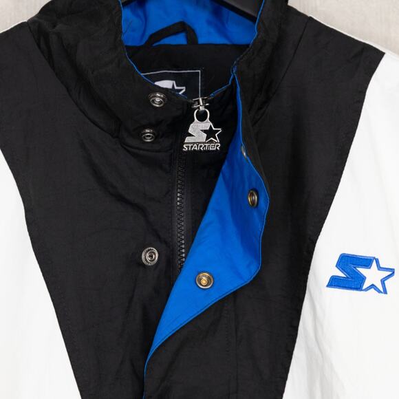 Starter Half-Zip Pullover Windbreaker Jacket Blue/White/Black Size L - Picture 4 of 6